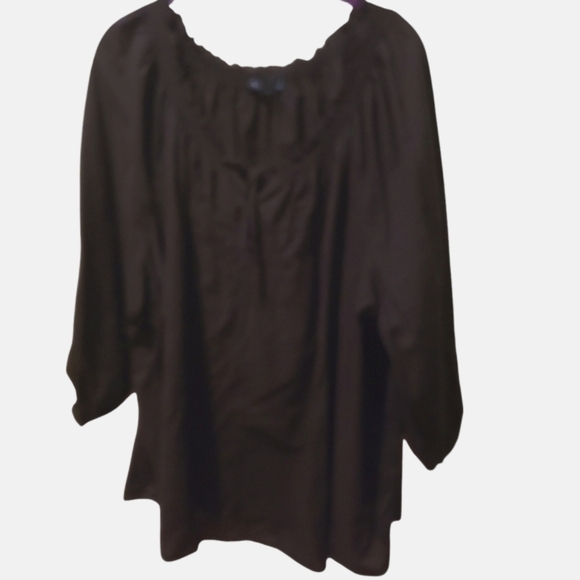 WestBound Woman Black Relaxed Ruffled Blouse Sz 2x - Picture 1 of 7